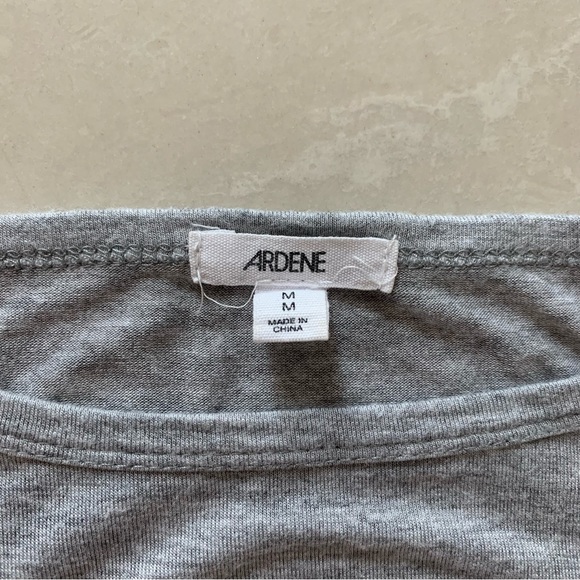 ARDENE Lightweight Ruffle Sleeve Grey T-Shirt | M - Picture 4 of 6